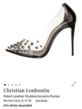 Christian Louboutin Black Patent Leather and Clear Studded Pumps